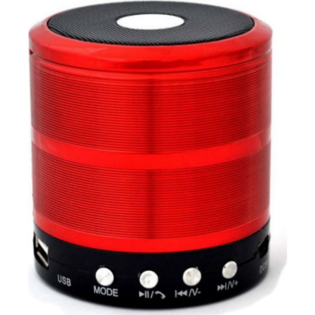 WS-887 Ηχείο Bluetooth 3W με Ραδιόφωνο και Διάρκεια Μπαταρίας έως 6 ώρες Κόκκινο