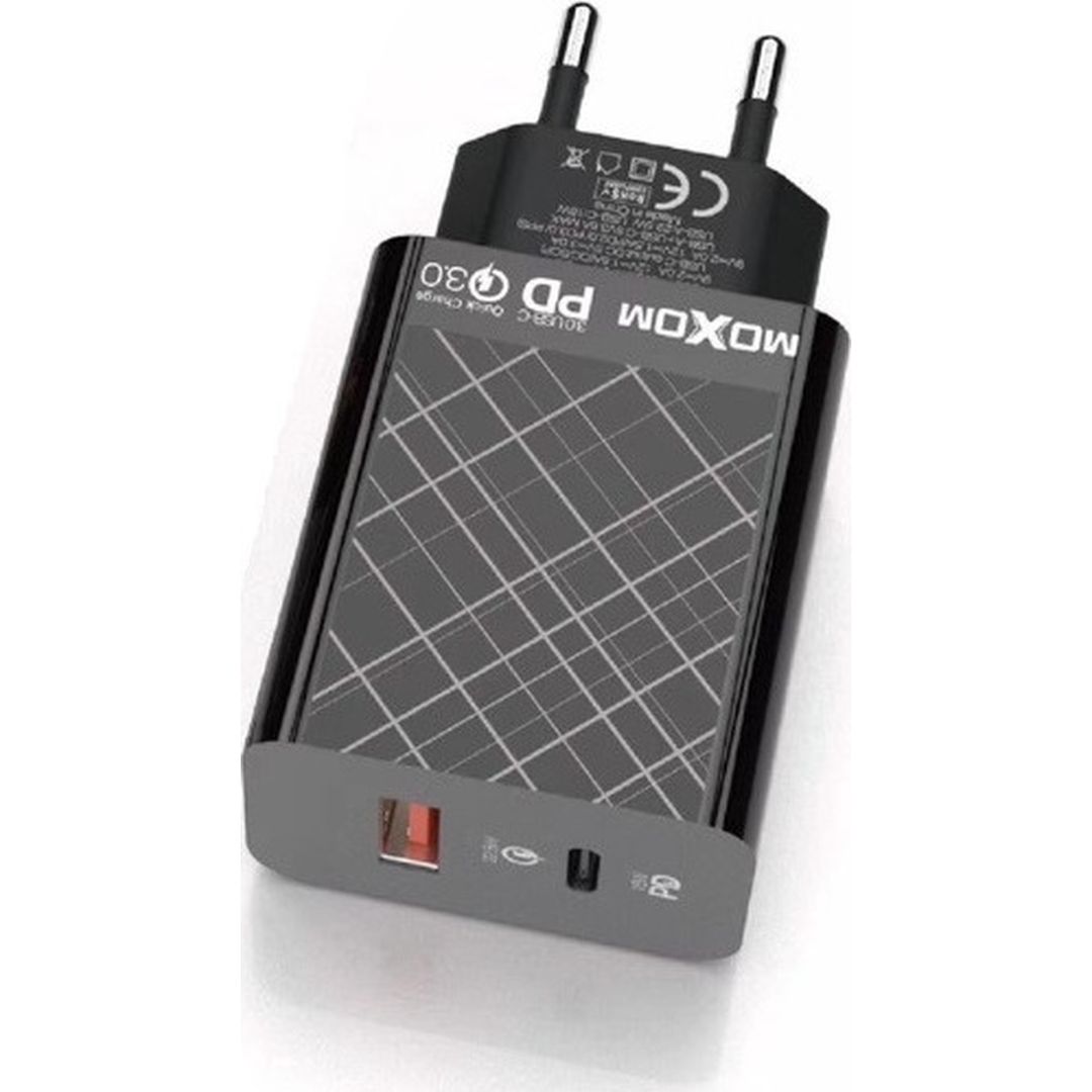 Moxom Φορτιστής Χωρίς Καλώδιο με Θύρα USB-A και Θύρα USB-C 22.5W Power Delivery / Quick Charge 3.0 Μαύρος (MX-HC27)