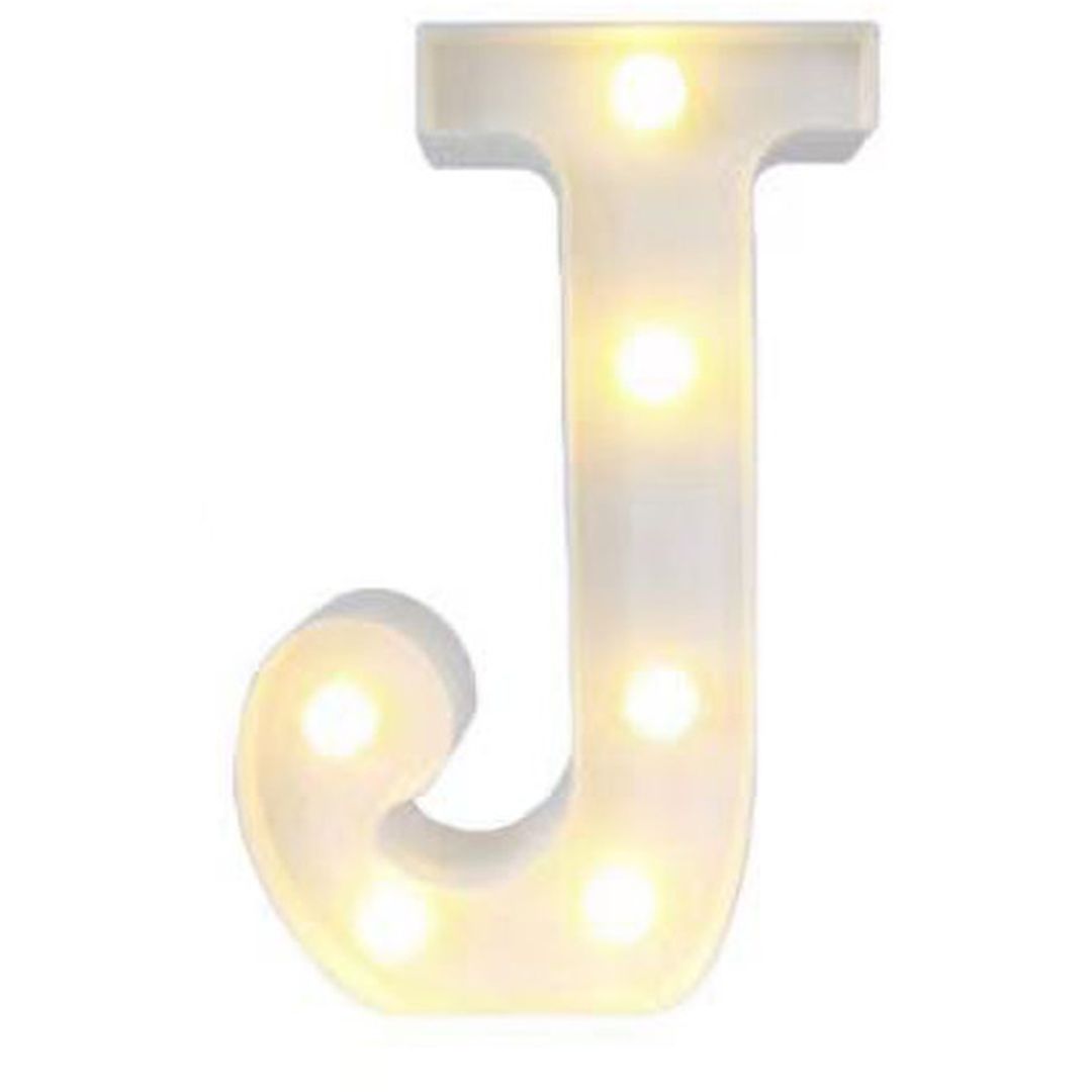 Διακοσμητικό Φωτιστικό Γράμμα LED Μπαταρίας σε Λευκό Χρώμα ME095-J