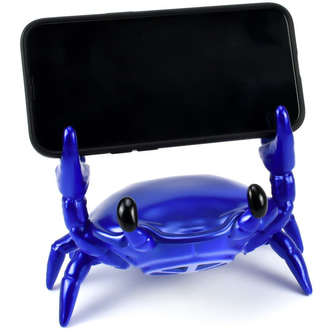 Επιτραπέζια Βάση & Bluetooth Φορητό Ηχείο σε Σχήμα Καβούρι για Smartphone OEM F8 - Μπλε