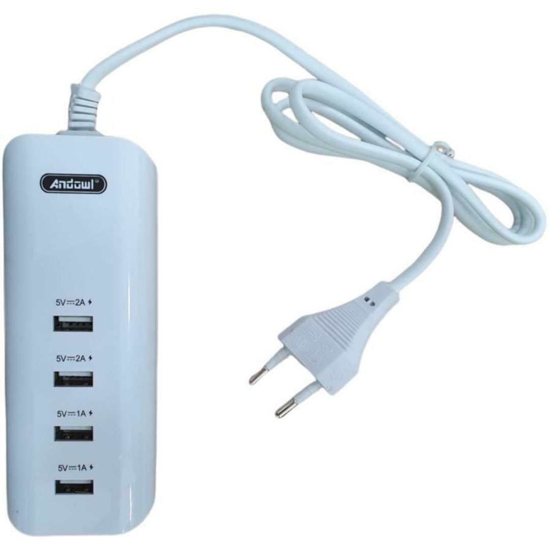 Andowl Βάση Φόρτισης με 4 Θύρες USB-A 20W σε Λευκό χρώμα (Q-UX4)