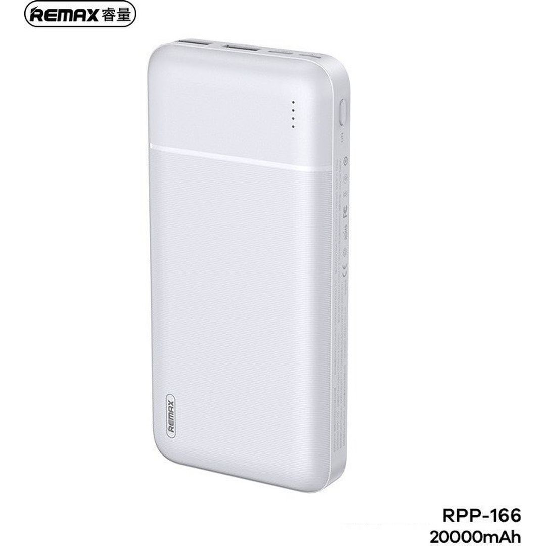 Remax RPP-166 Power Bank 20000mAh με 2 Θύρες USB-A και Θύρα USB-C Λευκό