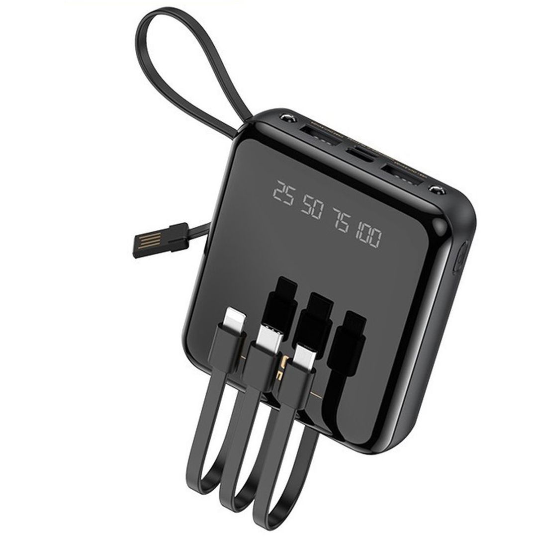 Remax RPP-286 Mini Power Bank 10000mAh με 2 Θύρες USB-A και Θύρα USB-C Μαύρο