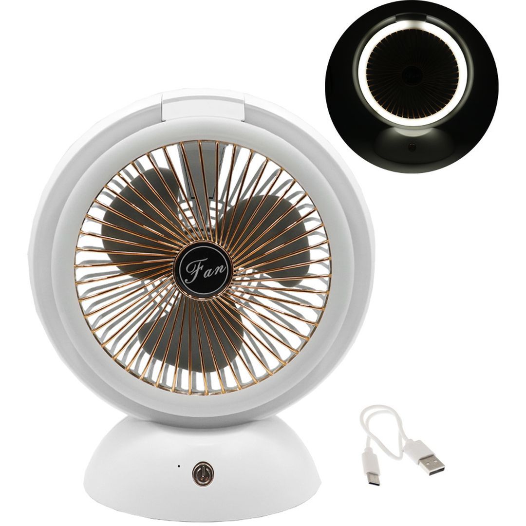 Αναδιπλούμενος Επαναφορτιζόμενος Φορητός Ανεμιστήρας με 4 Ταχύτητες και LED Φωτισμό Multi Function Lamp Fan