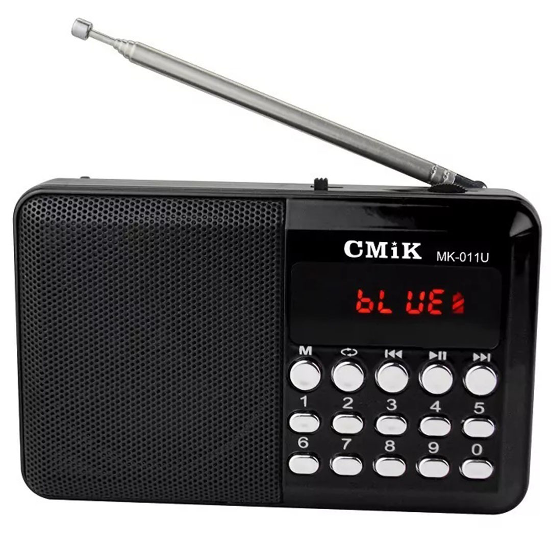 Φορητό ραδιόφωνο επαναφορτιζόμενο με usb μαύρο CMiK MK-011