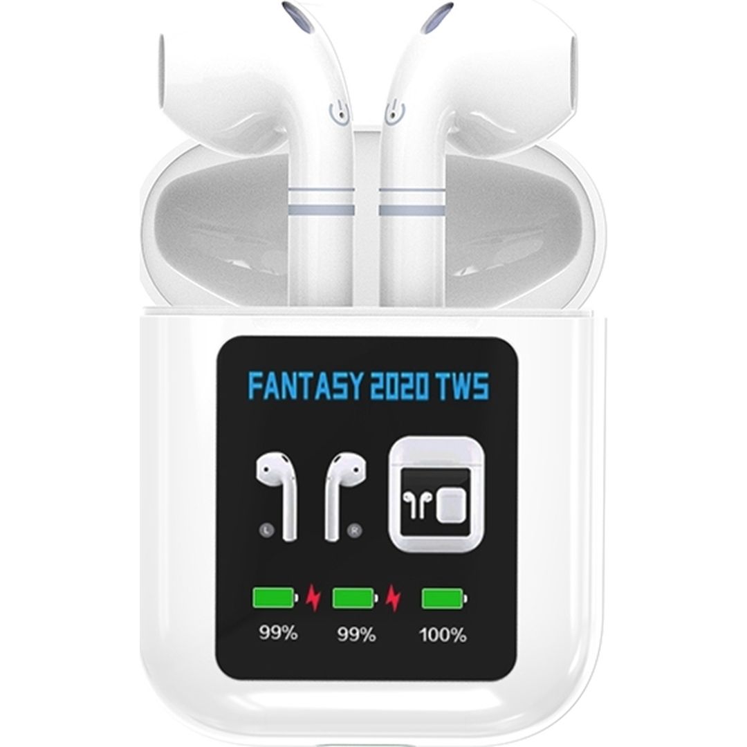 Fantasy 2020 Earbud Bluetooth Handsfree Ακουστικά με Θήκη Φόρτισης Λευκά