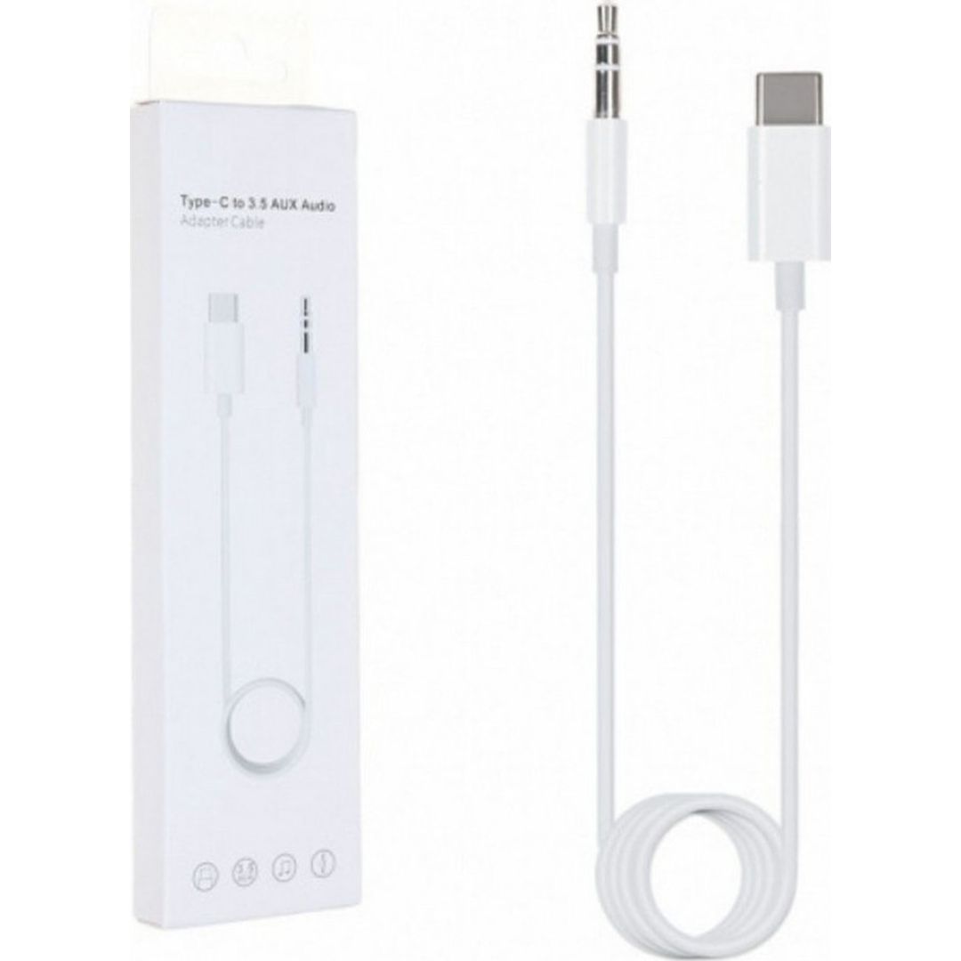 Regular USB 2.0 Cable USB-C male - 3.5mm male Λευκό 1m (MH-CX21)