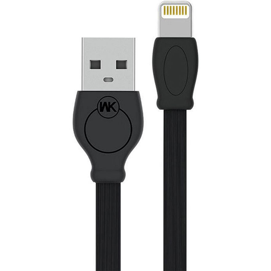 WK WDC-023 Flat USB-A to Lightning Cable Μαύρο 2m
