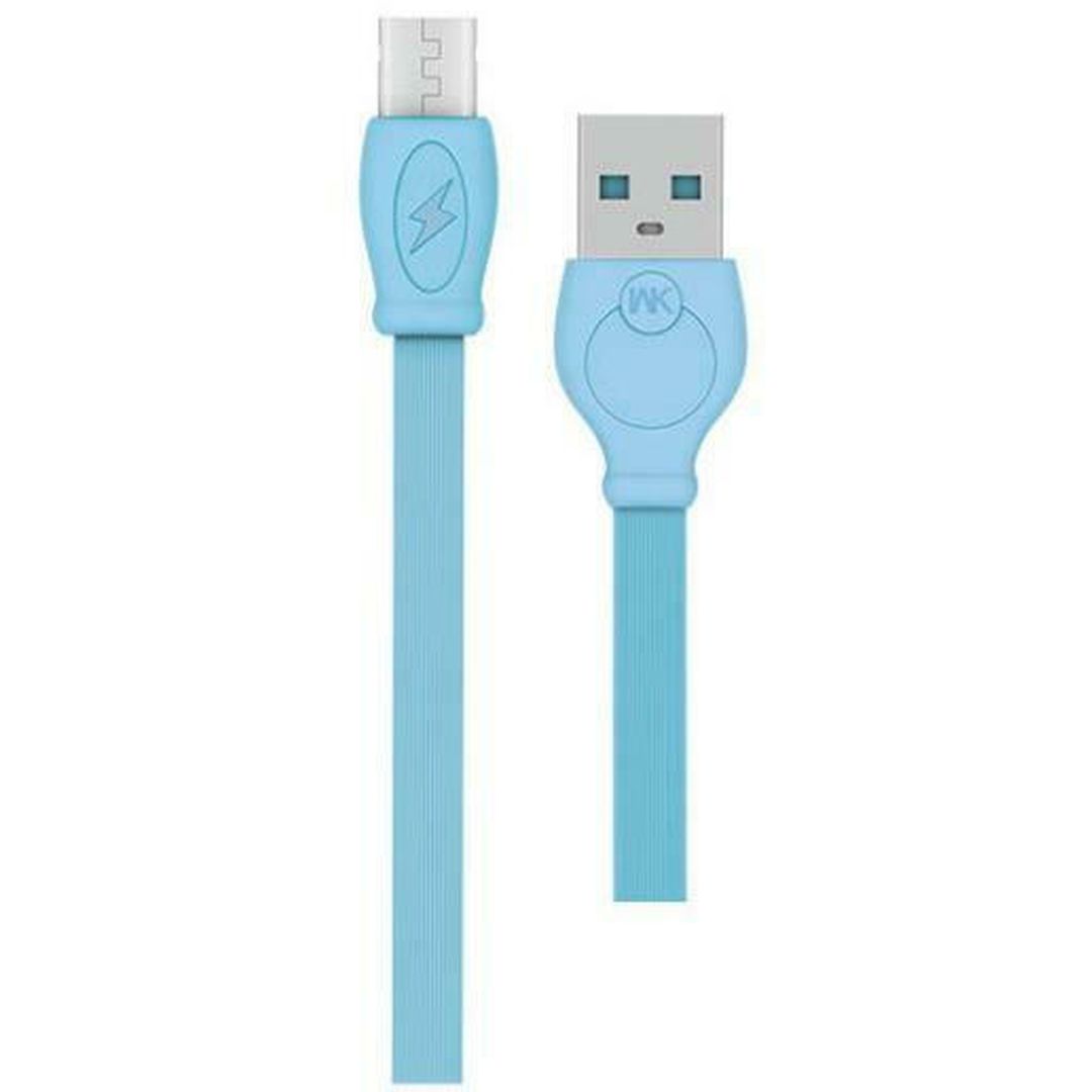 WK Flat USB 2.0 to micro USB Cable Μπλε 1m (WDC-023BL)