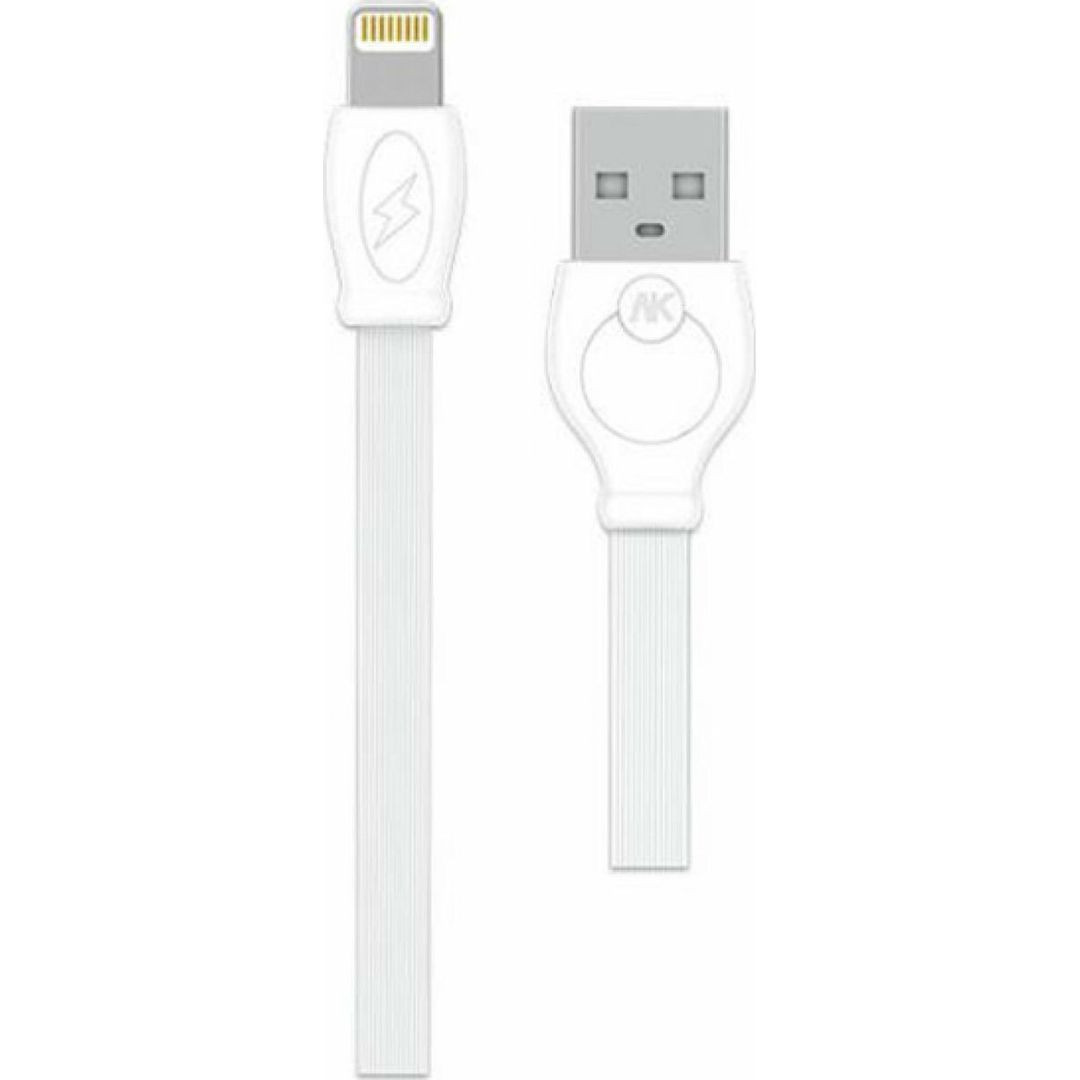 WK WDC-023 Flat USB-A to Lightning Cable Λευκό 3m