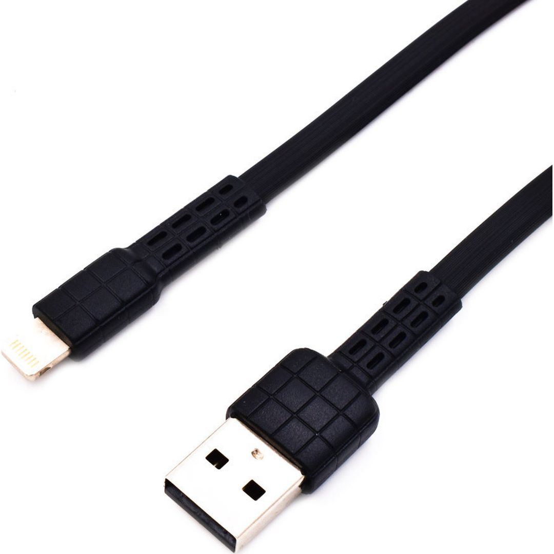 Remax RC-116i Flat USB to Lightning Cable Μαύρο 1m