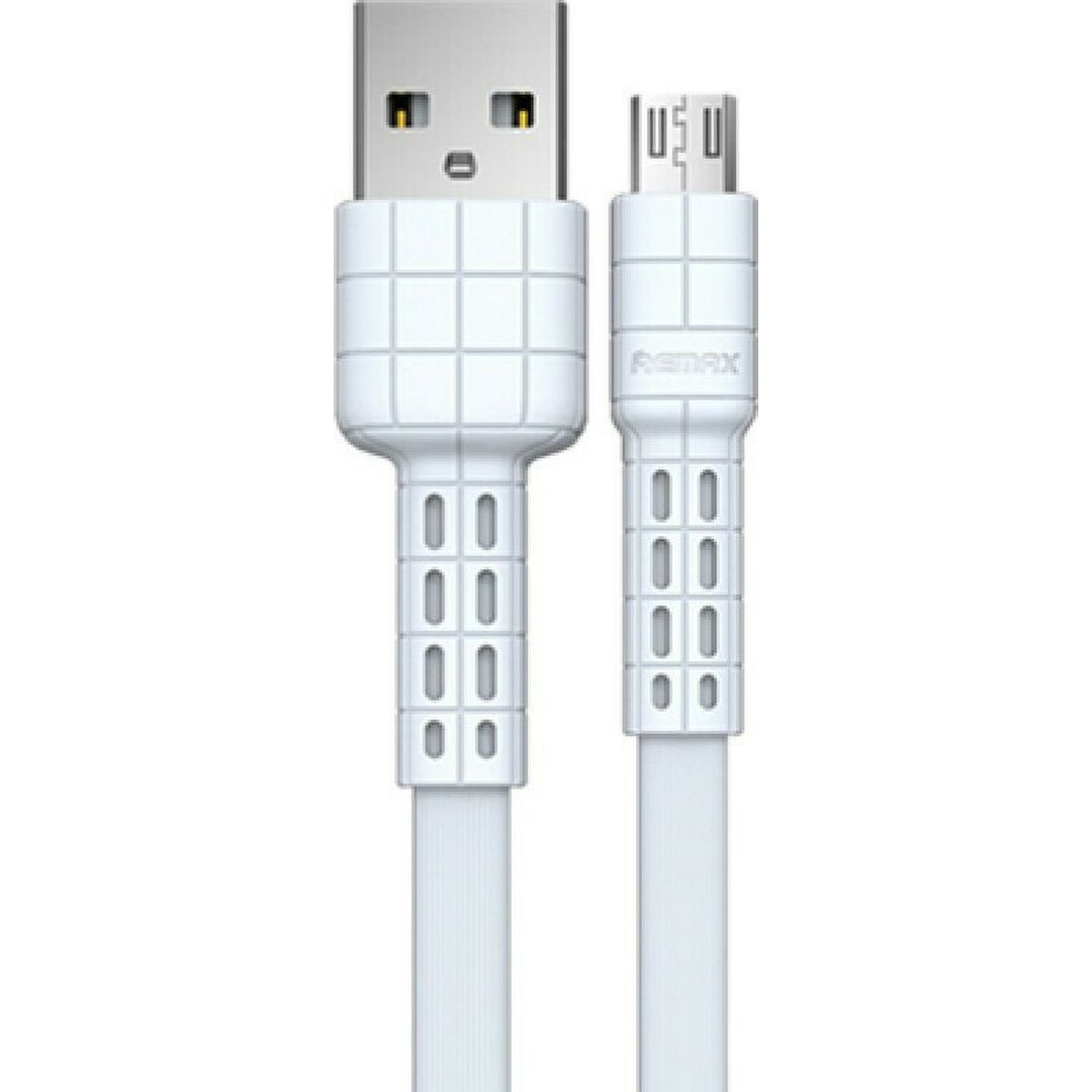 Remax Flat USB 2.0 to micro USB Cable Λευκό 1m (RC-116m)