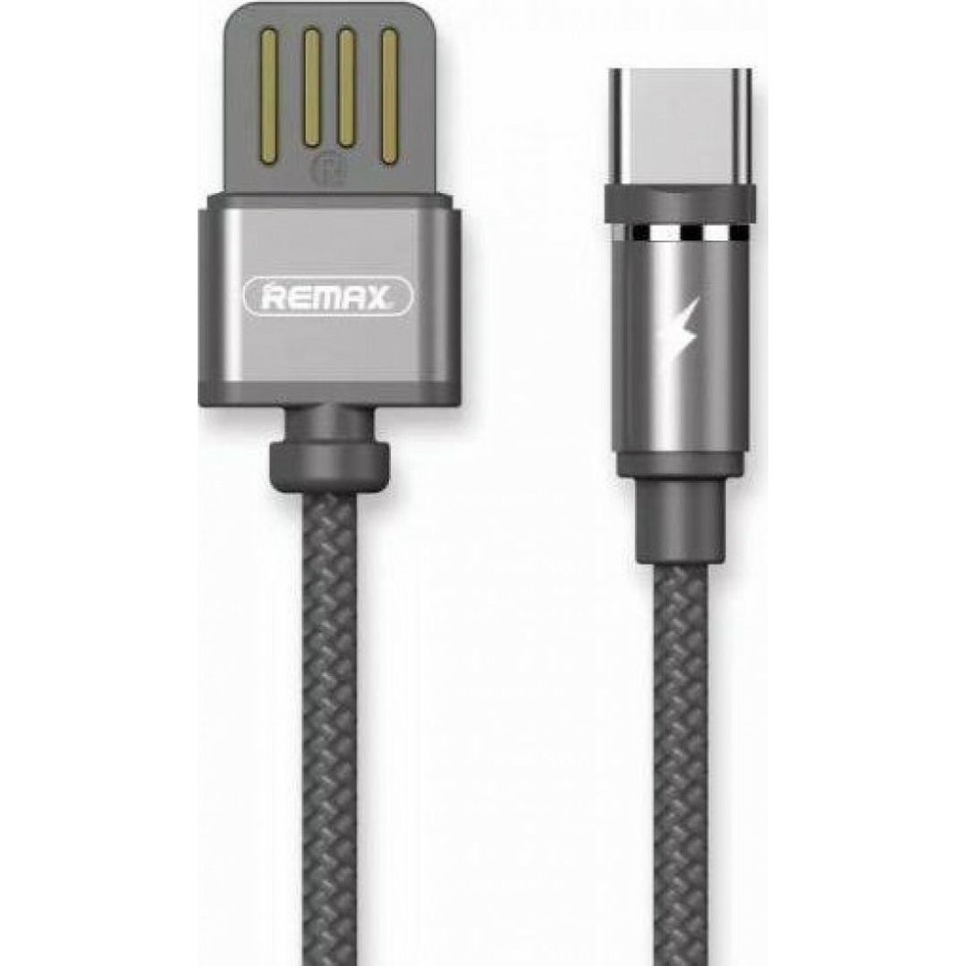 Remax Braided / Magnetic USB 2.0 Cable USB-C male - USB-A male Γκρι 1m (Gravity)