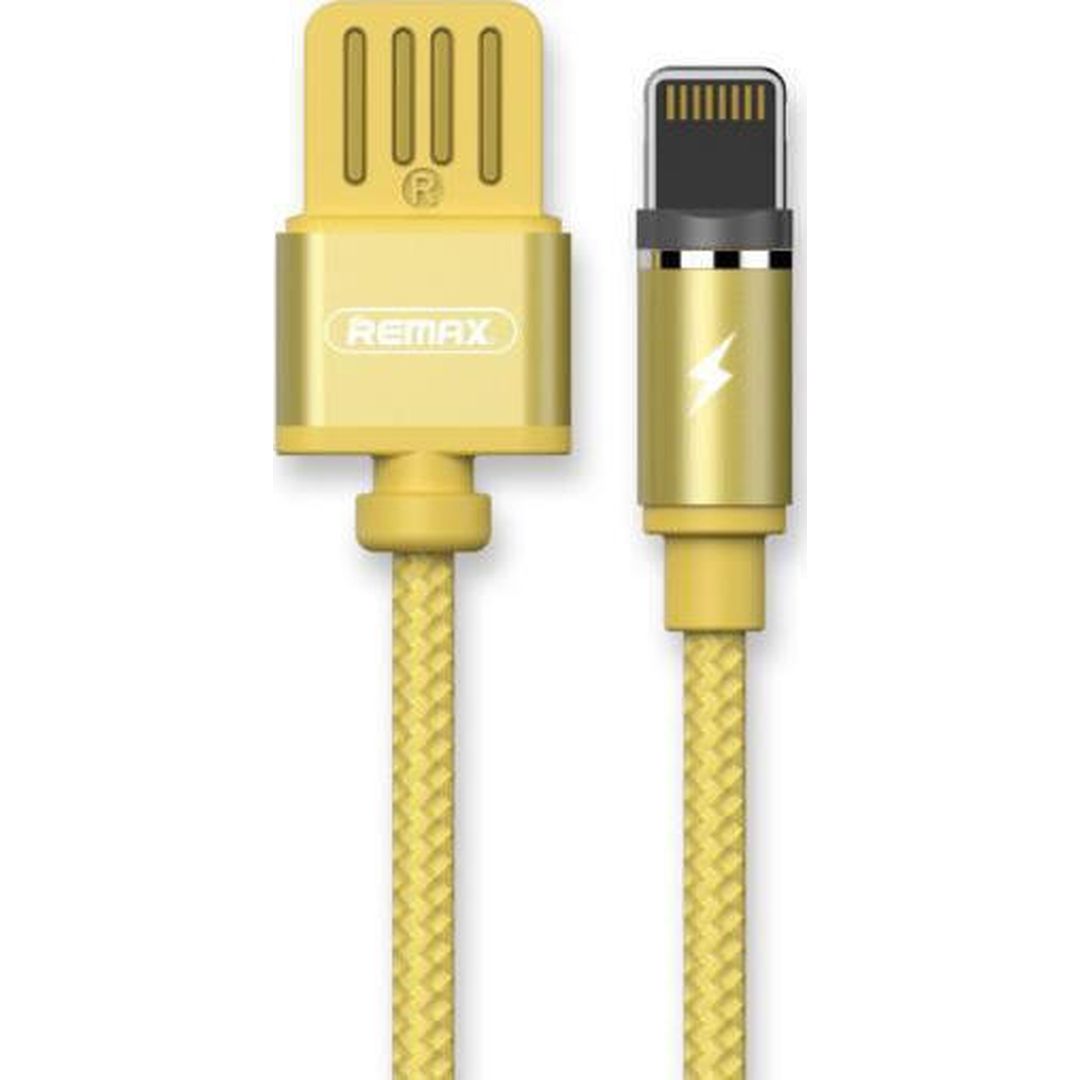 Remax Braided / Magnetic USB to Lightning Cable Χρυσό 1m (Gravity)