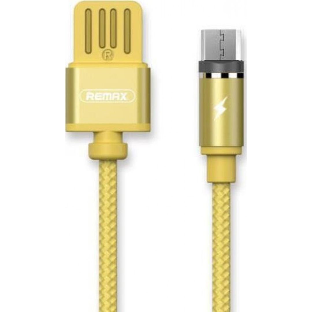 Remax Braided / Magnetic USB 2.0 to micro USB Cable Gold 1m (Gravity)