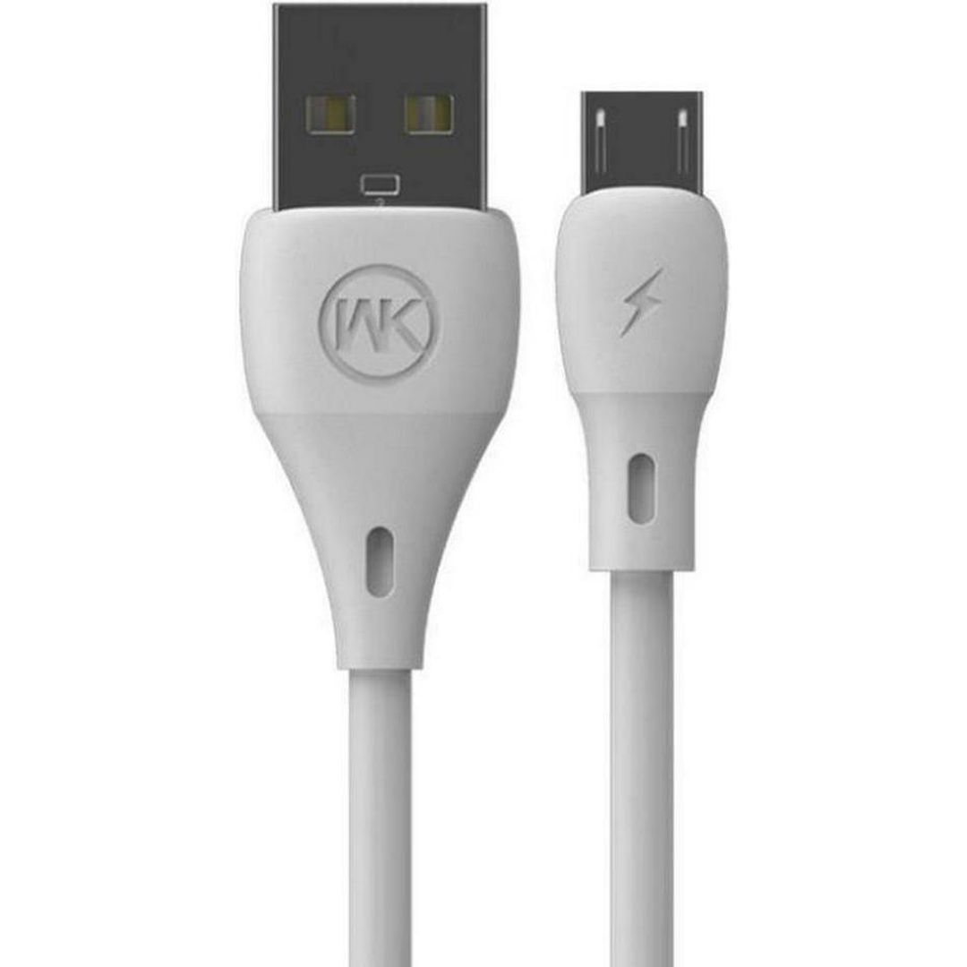 WK Regular USB 2.0 to micro USB Cable Λευκό 1m (WDC-072)
