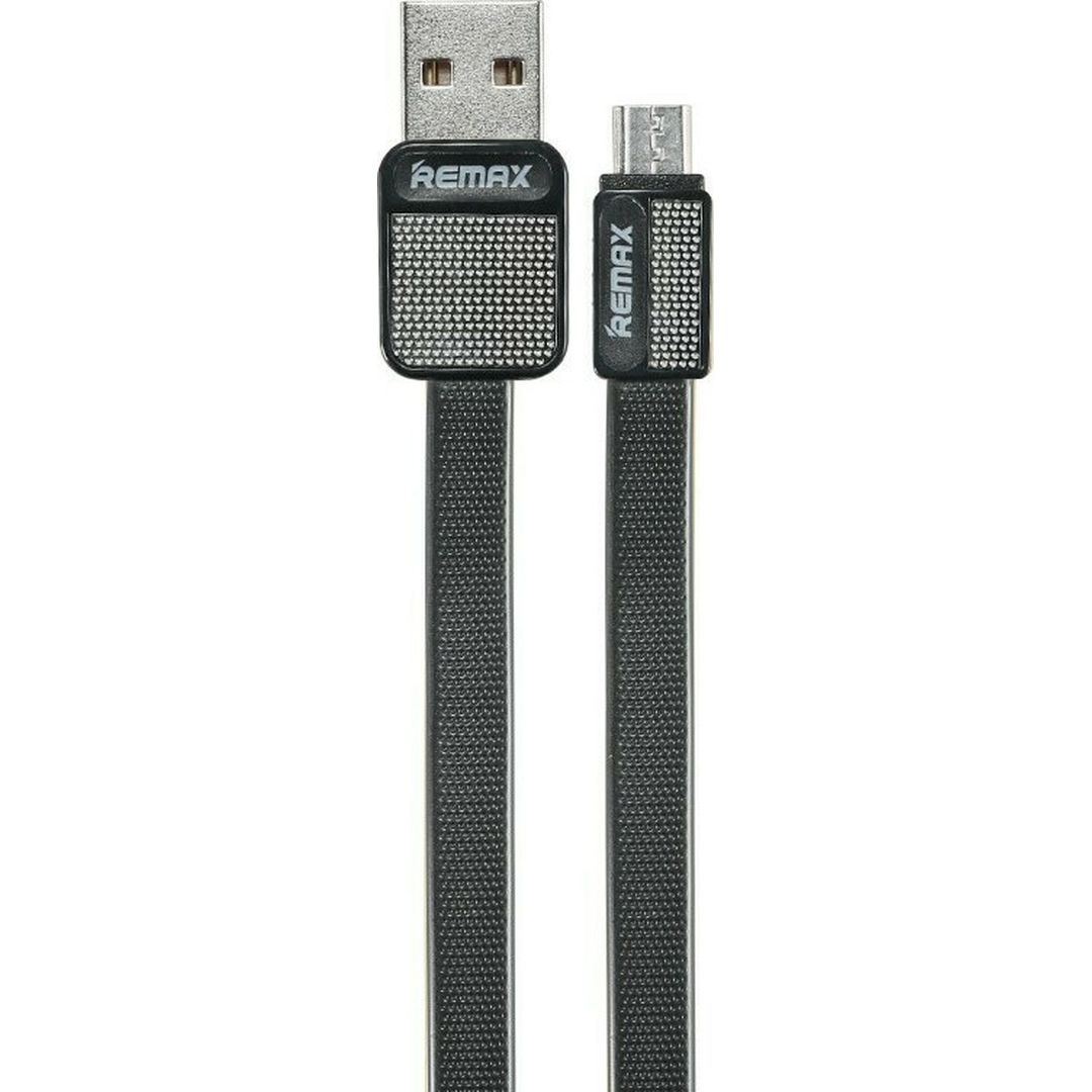Remax Flat USB 2.0 to micro USB Cable Μαύρο 1m (Platinum)