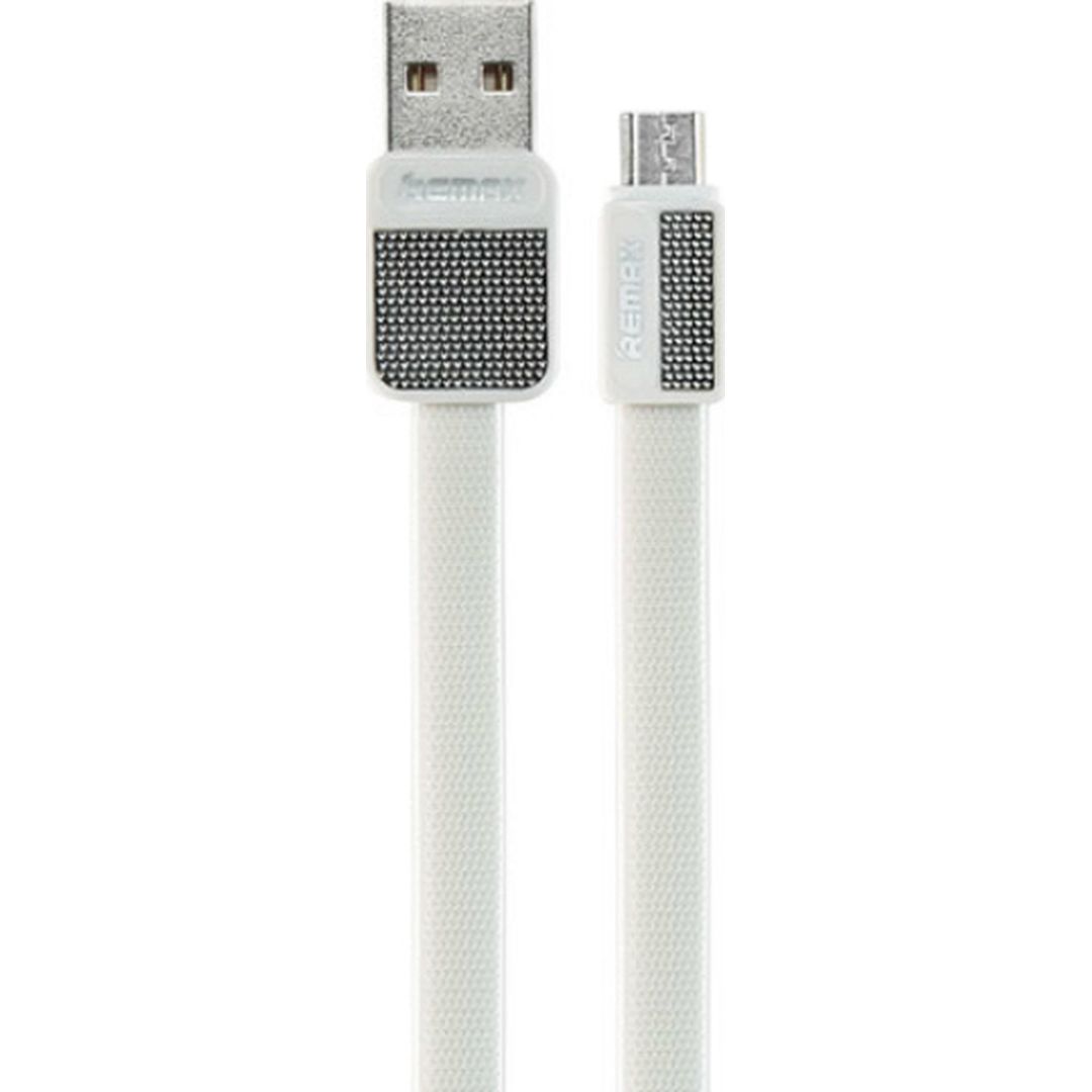 Remax Flat USB 2.0 to micro USB Cable Λευκό 1m (Platinum)