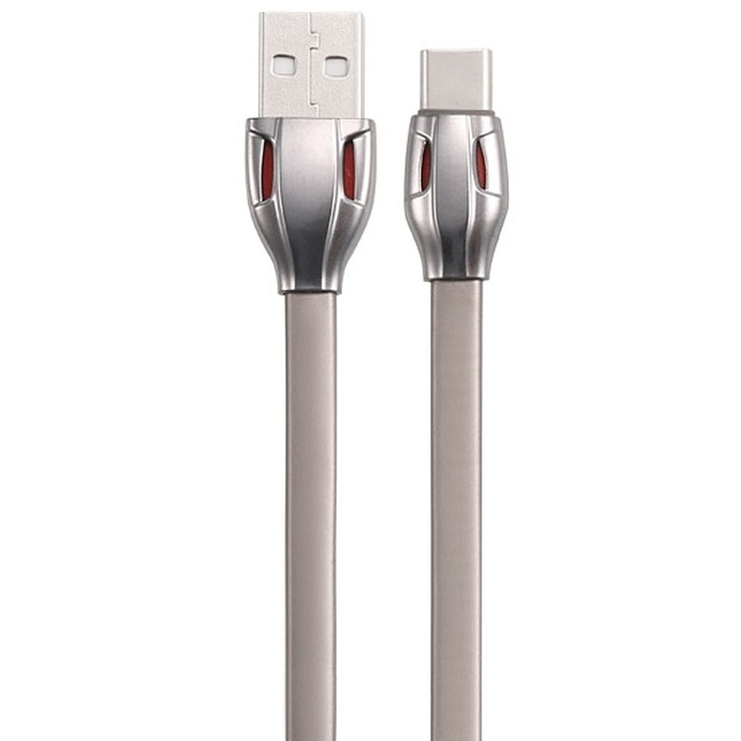 Remax RC-035a Flat USB 2.0 Cable USB-C male - USB-A male Ασημί 1m (MM695485126)