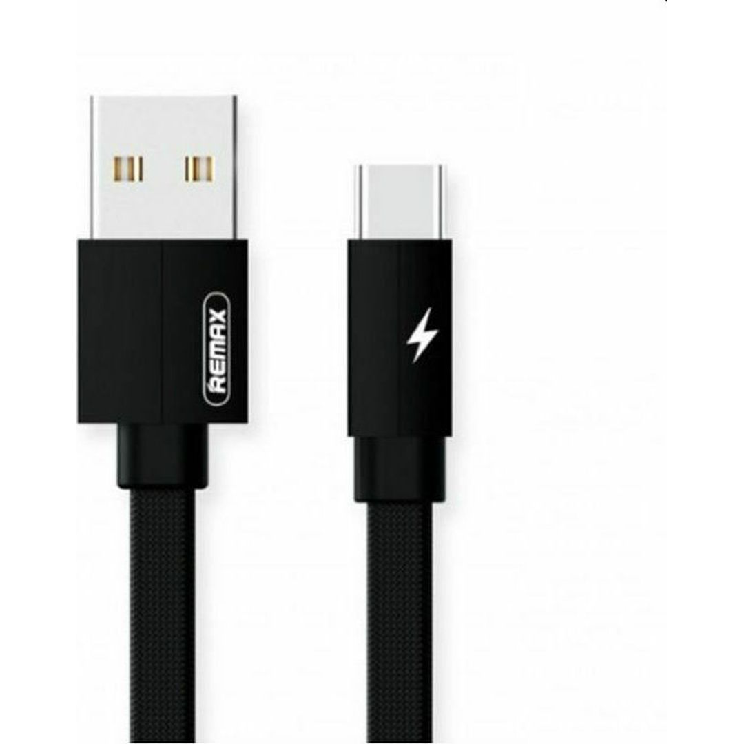 Remax Kerolla RC-094a Flat USB 2.0 Cable USB-C male - USB-A male Μαύρο 1m