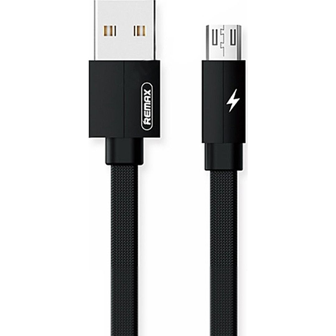 Remax Braided / Flat USB 2.0 to micro USB Cable Μαύρο 2m (Kerolla)