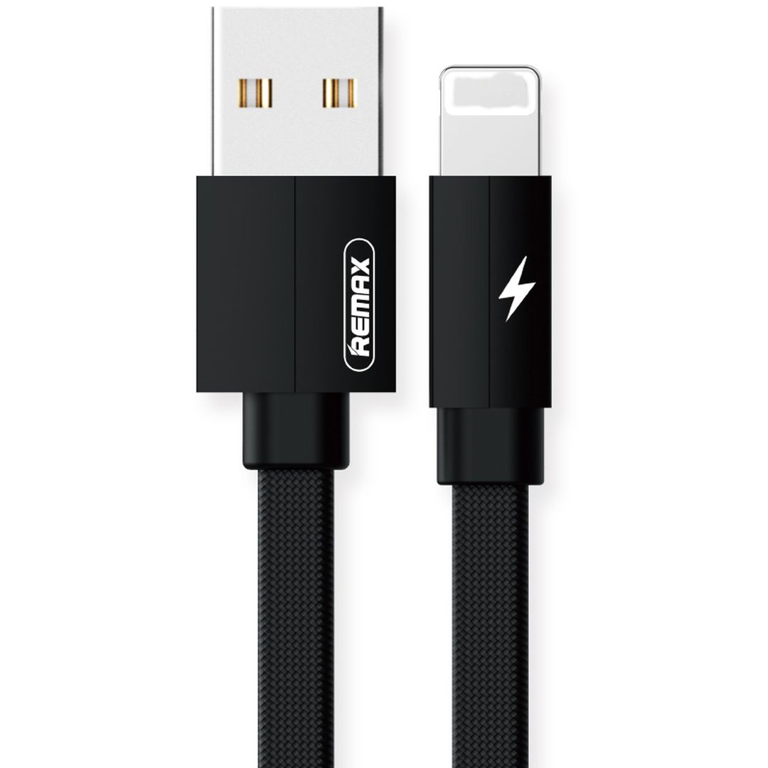 Remax Braided / Flat USB to Lightning Cable Μαύρο 2m (Kerolla)