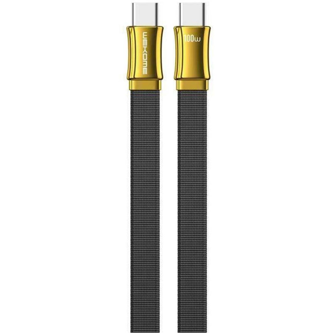 WK WDC-148 Braided / Flat USB 2.0 Cable USB-C male - USB-C male Μαύρο 1.2m
