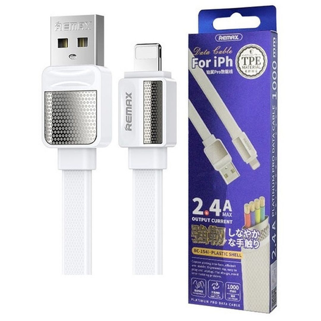 Remax RC-154I Flat USB to Lightning Cable Λευκό 1m