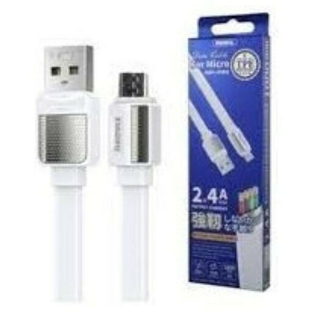 Remax Braided / Flat USB 2.0 to micro USB Cable Λευκό 1m (RC-154M White)