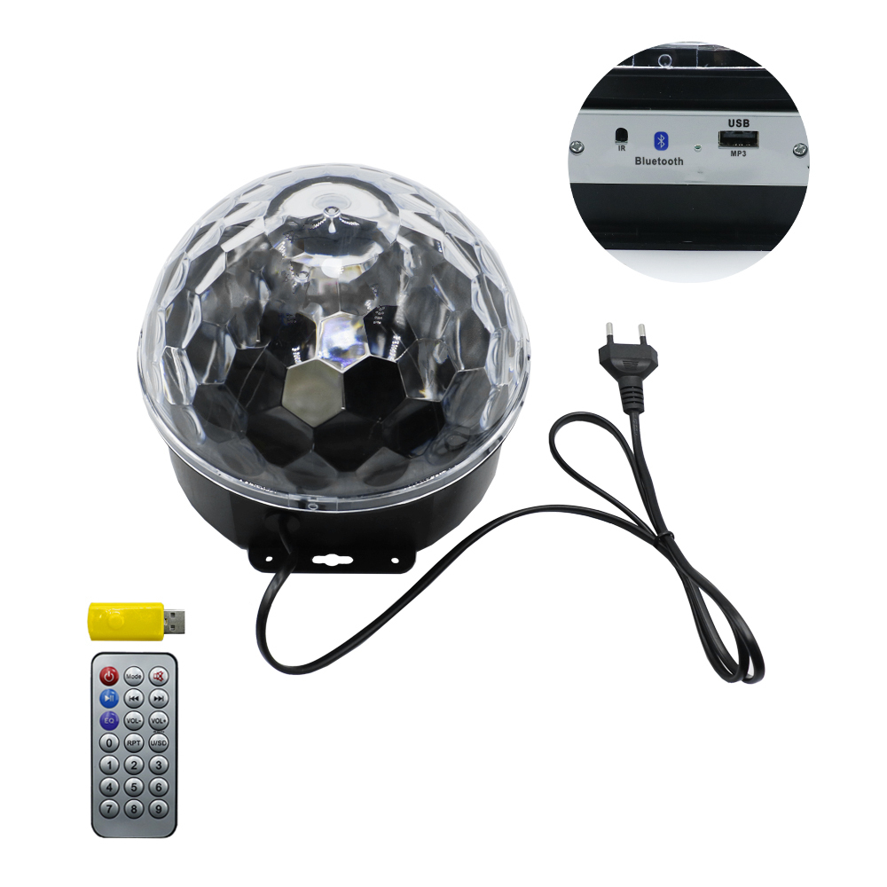 LED Φωτορυθμικό Disco Ball με Bluetooth - Mp3 - USB