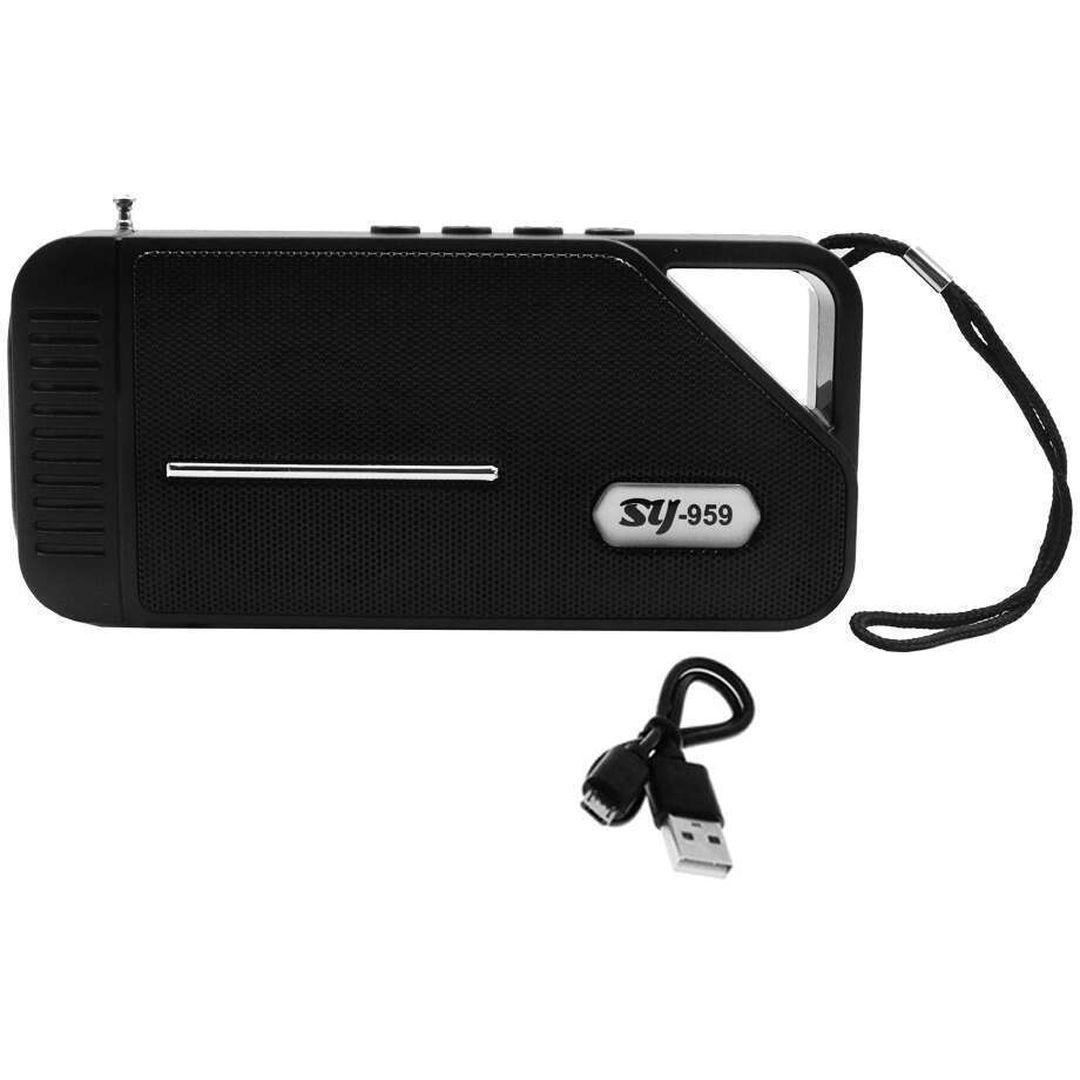 Φορητό Ηχείο Bluetooth με Ραδιόφωνο TF, USB, και Ηλιακό Πάνελ SY-959 Μαύρο