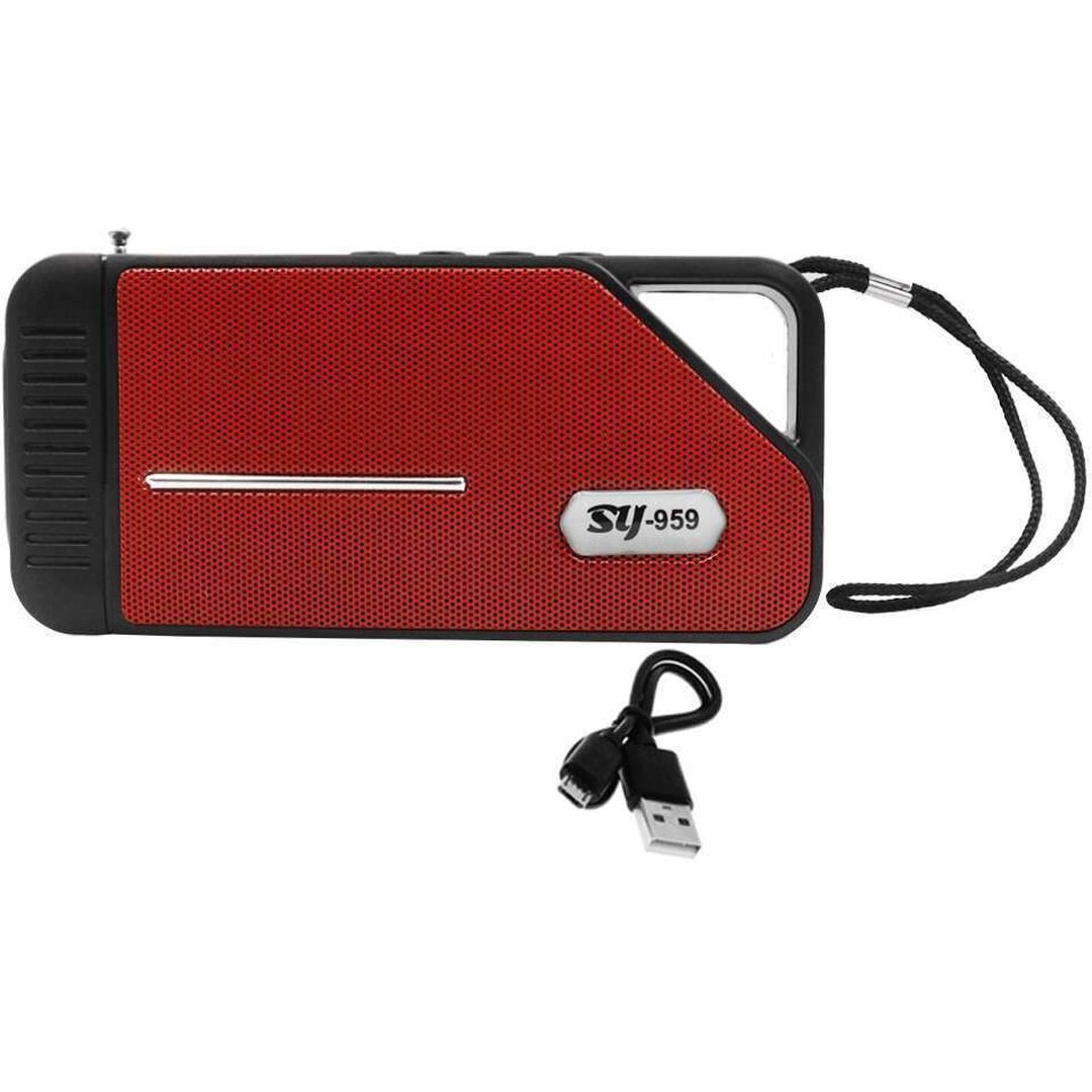 Φορητό Ηχείο Bluetooth με Ραδιόφωνο TF, USB, και Ηλιακό Πάνελ SY-959 Κόκκινο