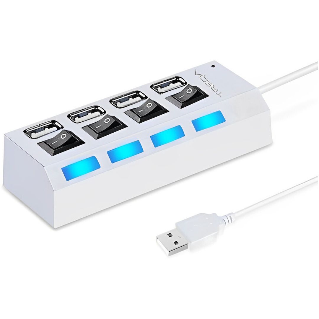 Treqa USB 3.0 Hub 4 Θυρών με σύνδεση USB-A Λευκό