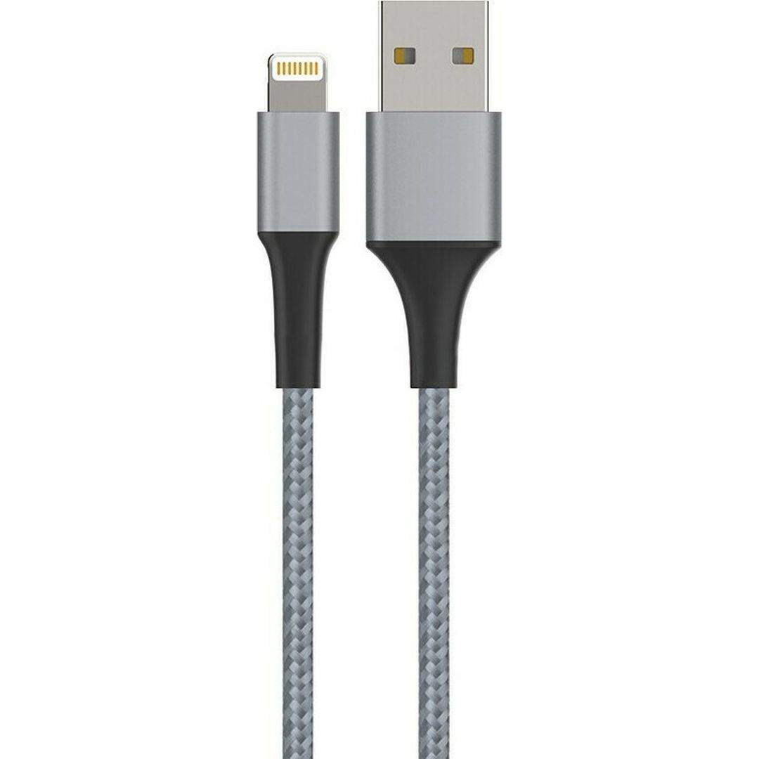 Moxom Braided USB to Lightning Cable Γκρι 2m (MX-CB42)