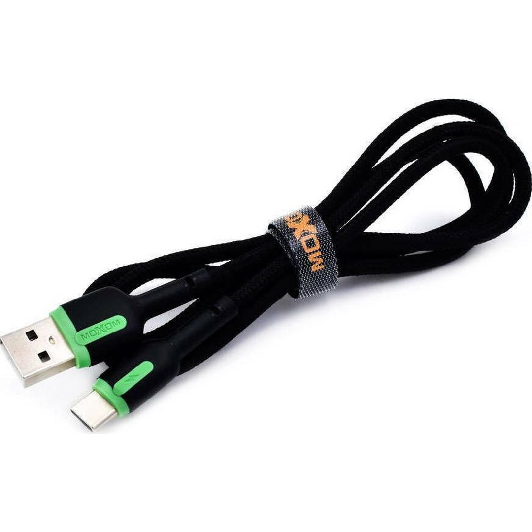 Moxom Braided USB 2.0 Cable USB-C male - USB-A male Πράσινο/Μαυρο 1m ( MX-CB52 )