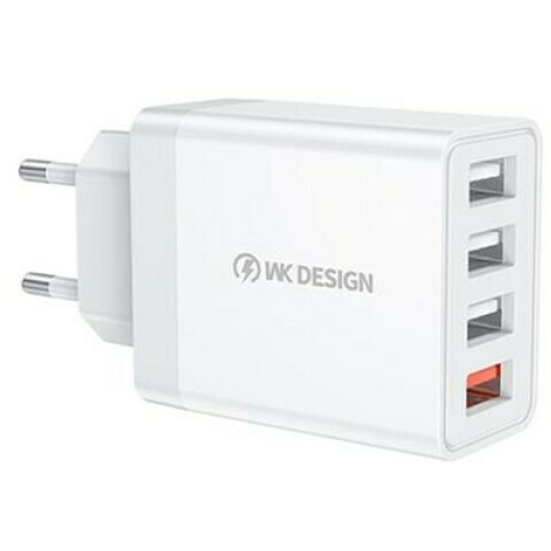 WK Φορτιστής Χωρίς Καλώδιο με 4 Θύρες USB-A 18W Quick Charge 3.0 Λευκός (WP-U125 Youpin)