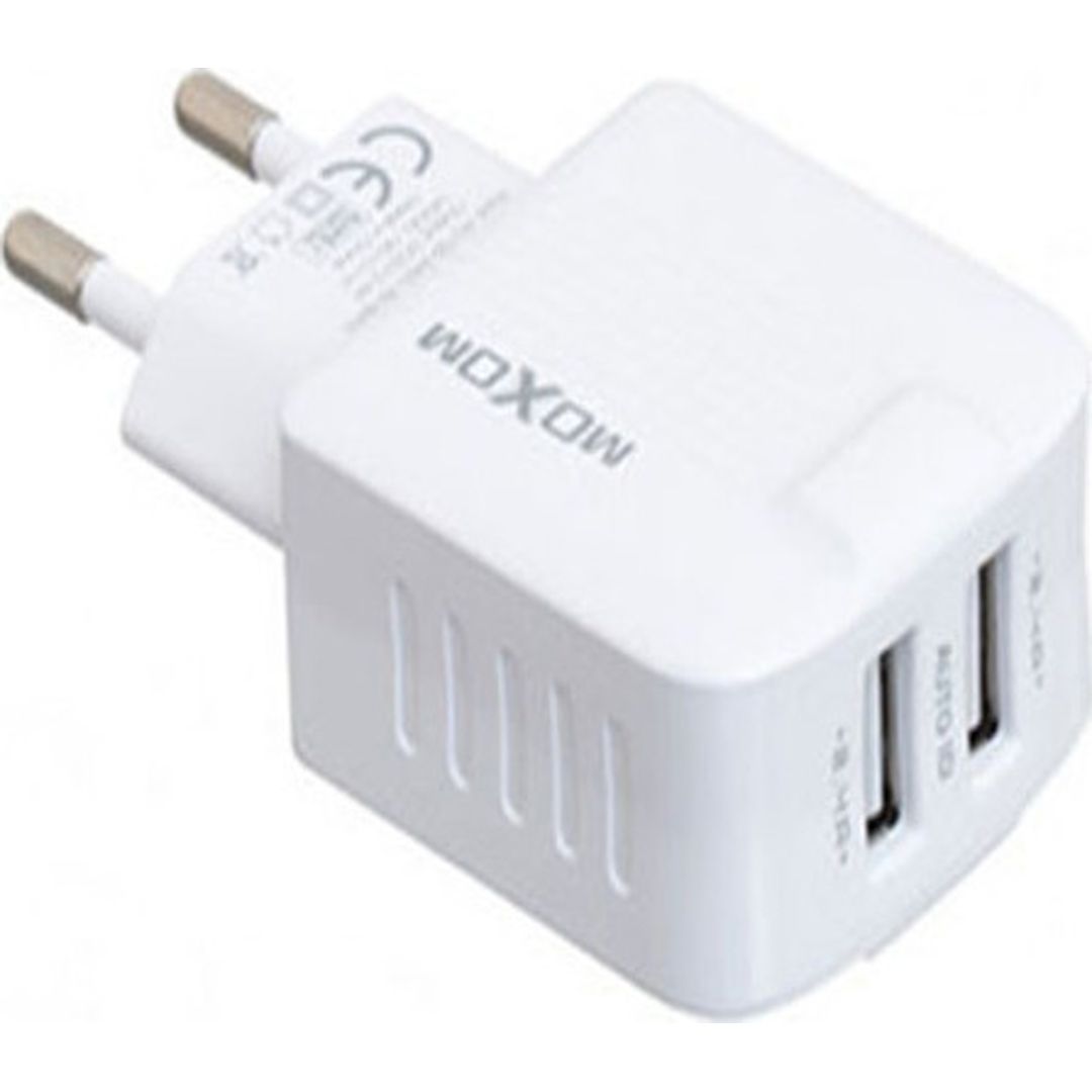 Moxom Φορτιστής Χωρίς Καλώδιο με 2 Θύρες USB-A Λευκός (KH-47)
