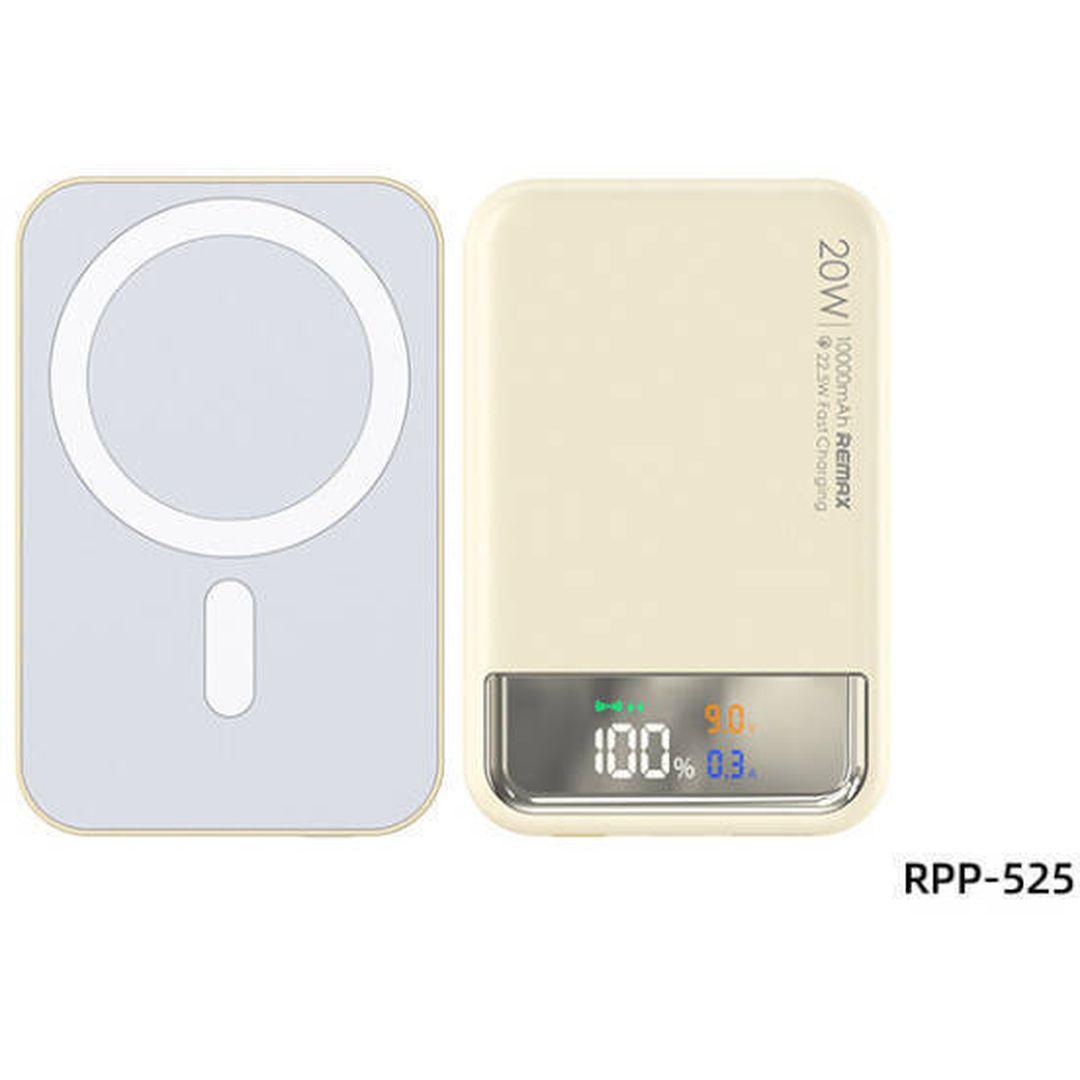 Remax RPP-525 MagSafe Power Bank 10000mAh 20W με Θύρα USB-A και Θύρα USB-C Power Delivery Λευκό