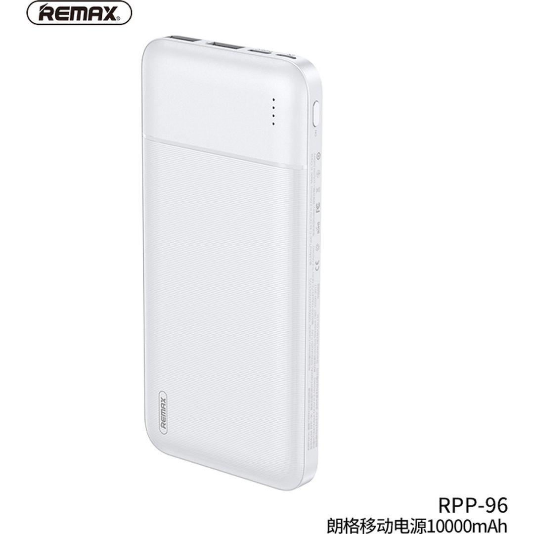 Remax RPP-96 Power Bank 10000mAh με 2 Θύρες USB-A Λευκό