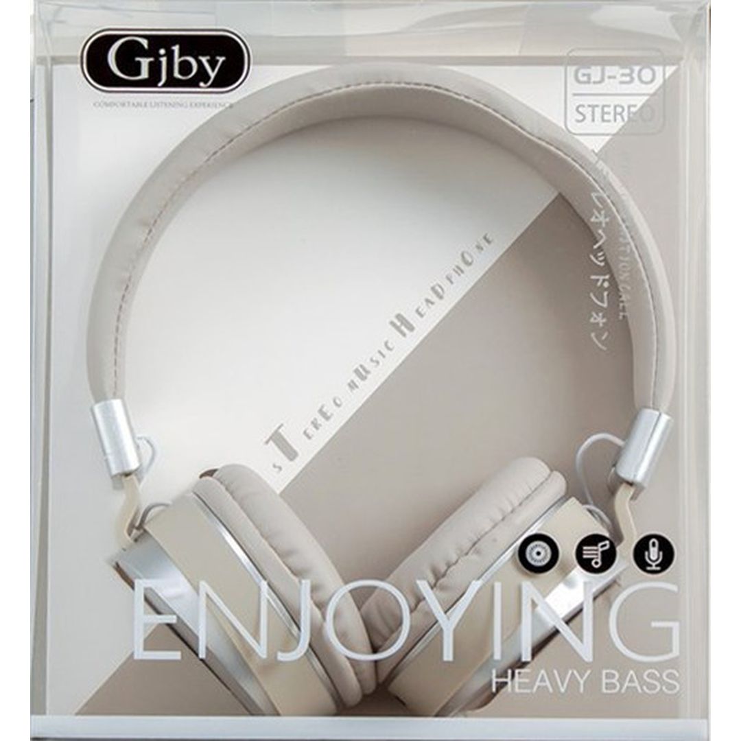 Gjby GJ-30 Ασύρματα/Ενσύρματα On Ear Ακουστικά Μπεζ
