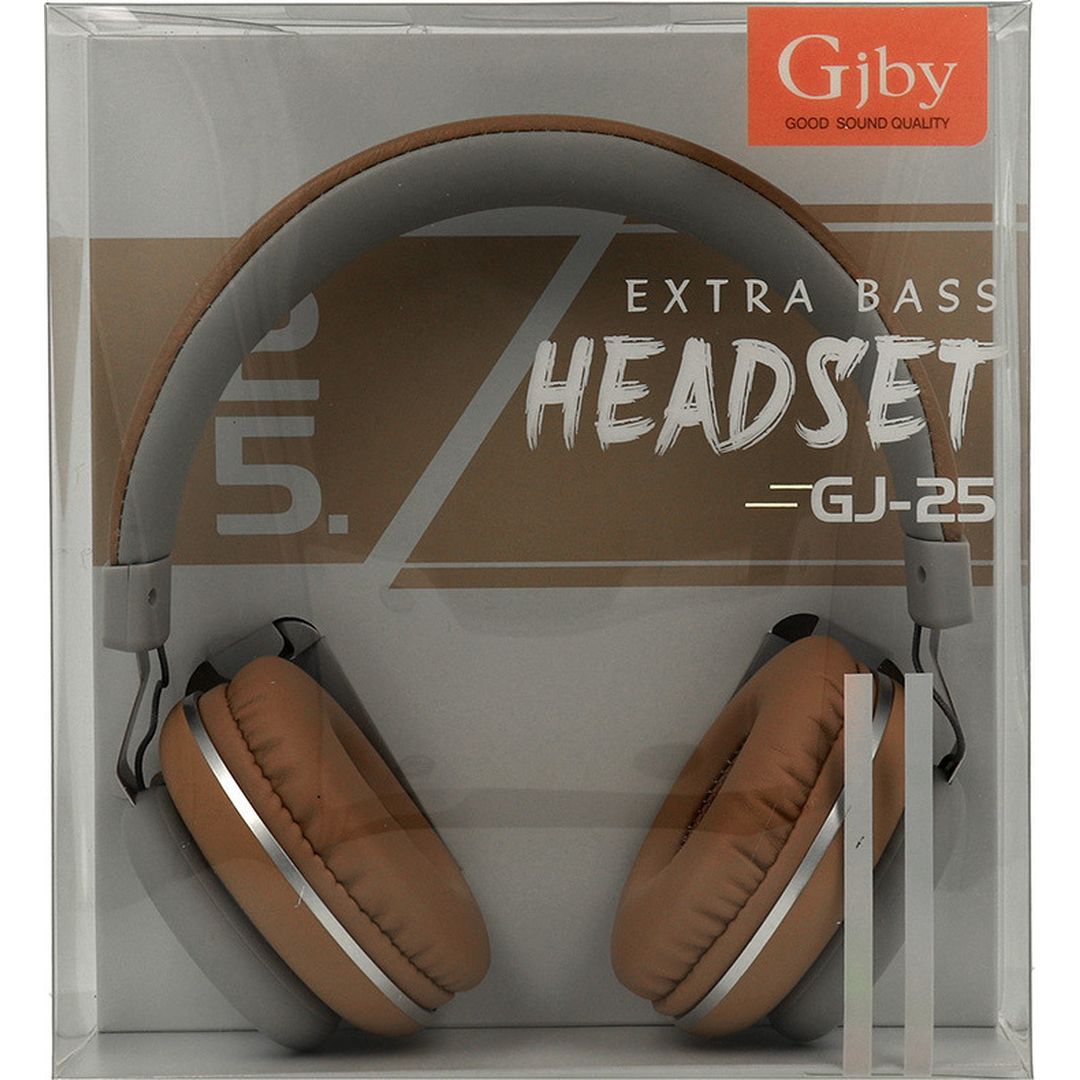 Gjby GJ-25 Ενσύρματα On Ear Παιδικά Ακουστικά Καφέ