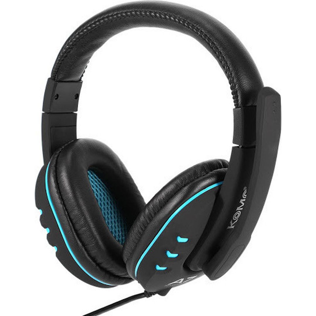 Komc A7 Over Ear Gaming Headset με σύνδεση 2x3.5mm Blue