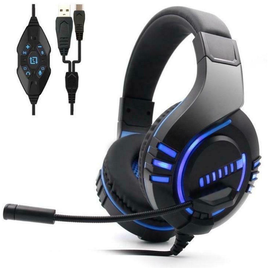 Komc M4 Over Ear Gaming Headset με σύνδεση USB Μπλε