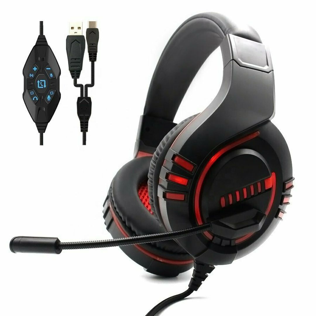 Komc M4 Over Ear Gaming Headset με σύνδεση USB Κόκκινο