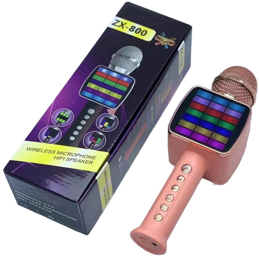 Ασύρματο Μικρόφωνο Karaoke ZX800 σε Ροζ Χρώμα