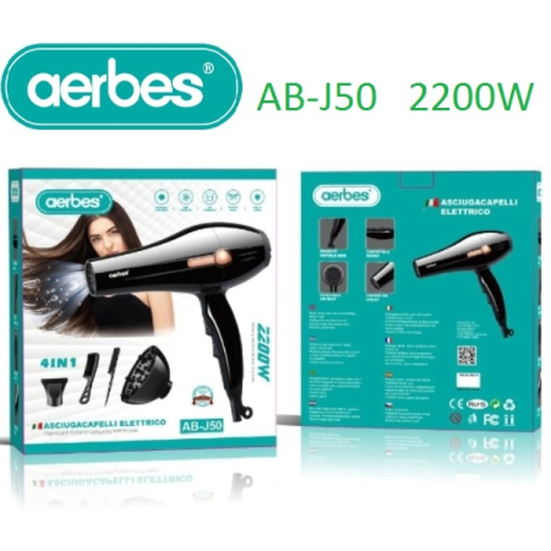 Επαγγελματικό πιστολάκι μαλλιών 2200w AB-J50 aerbes μαύρο