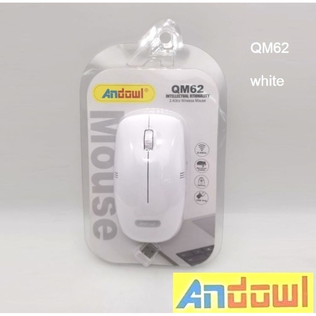 Andowl QM62 Ασύρματο Ποντίκι Λευκό