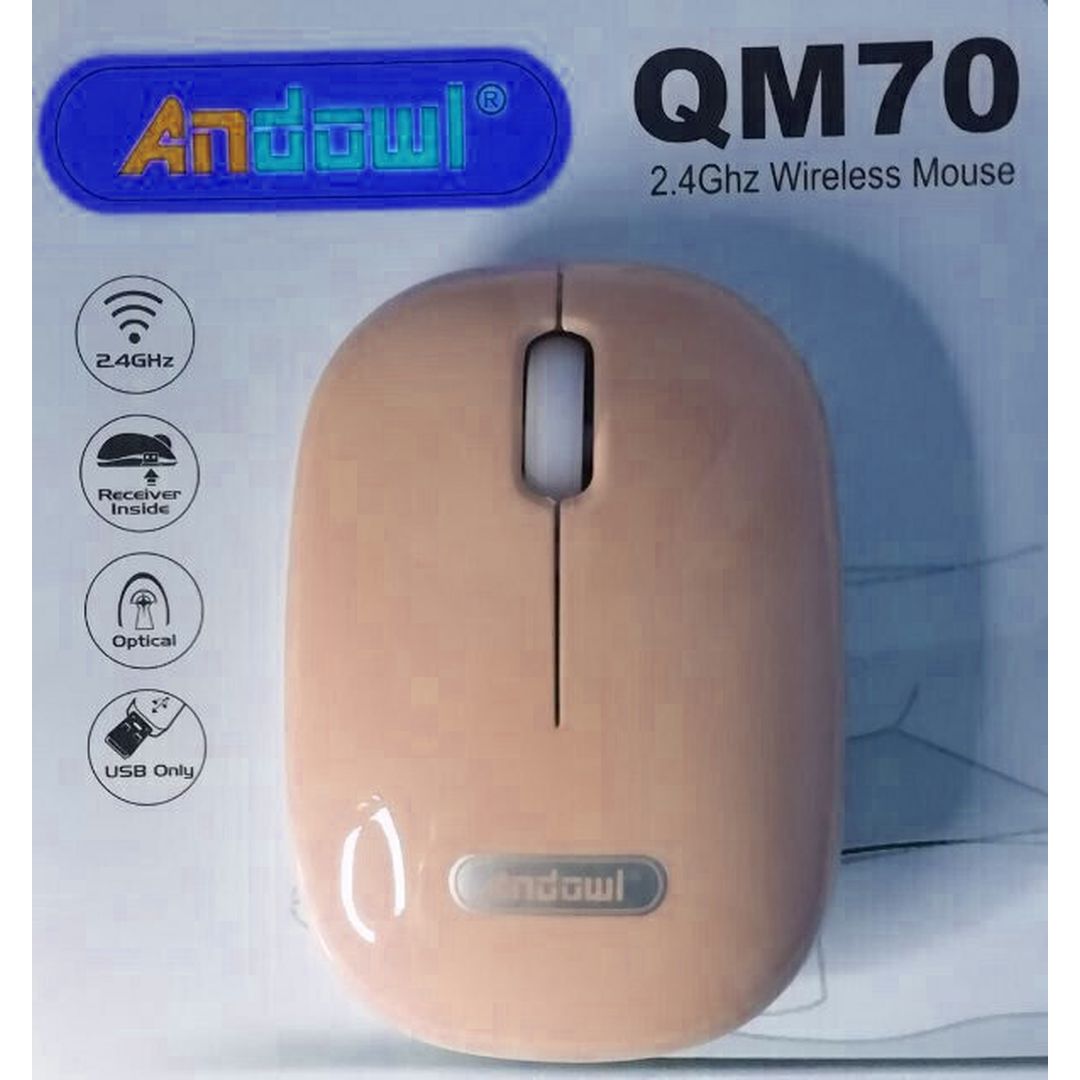 Andowl QM70 Ασύρματο Ποντίκι Ροζ