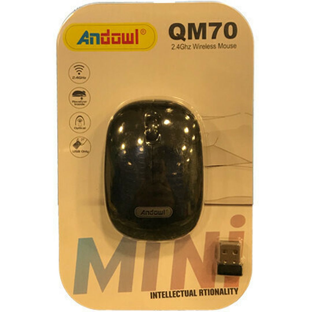 Andowl QM70 Ασύρματο Ποντίκι Μαύρο