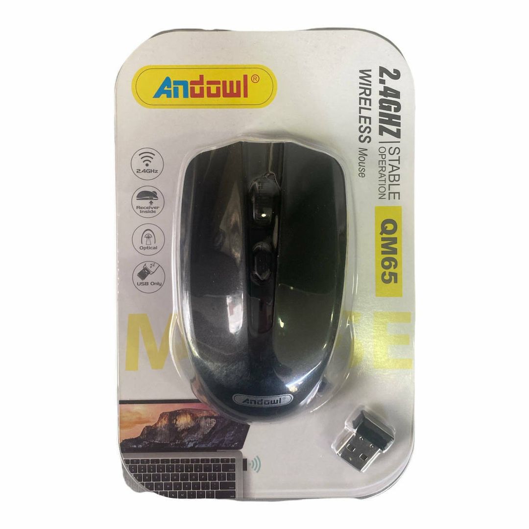 Andowl QM65 Ασύρματο Ποντίκι Μαύρο